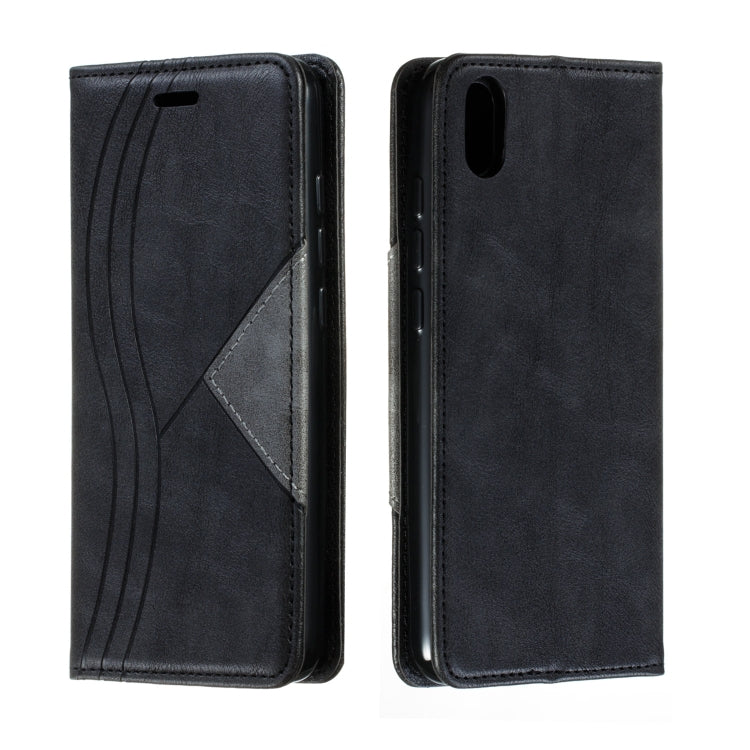 For Xiaomi Redmi 7A Splicing Color Magnetic Hem Horizontal Flip Leather Case with Holder & Card Slots