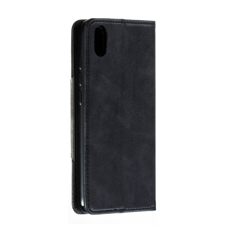 For Xiaomi Redmi 7A Splicing Color Magnetic Hem Horizontal Flip Leather Case with Holder & Card Slots