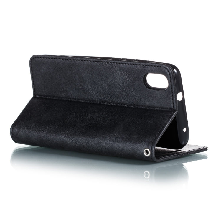 For Xiaomi Redmi 7A Splicing Color Magnetic Hem Horizontal Flip Leather Case with Holder & Card Slots