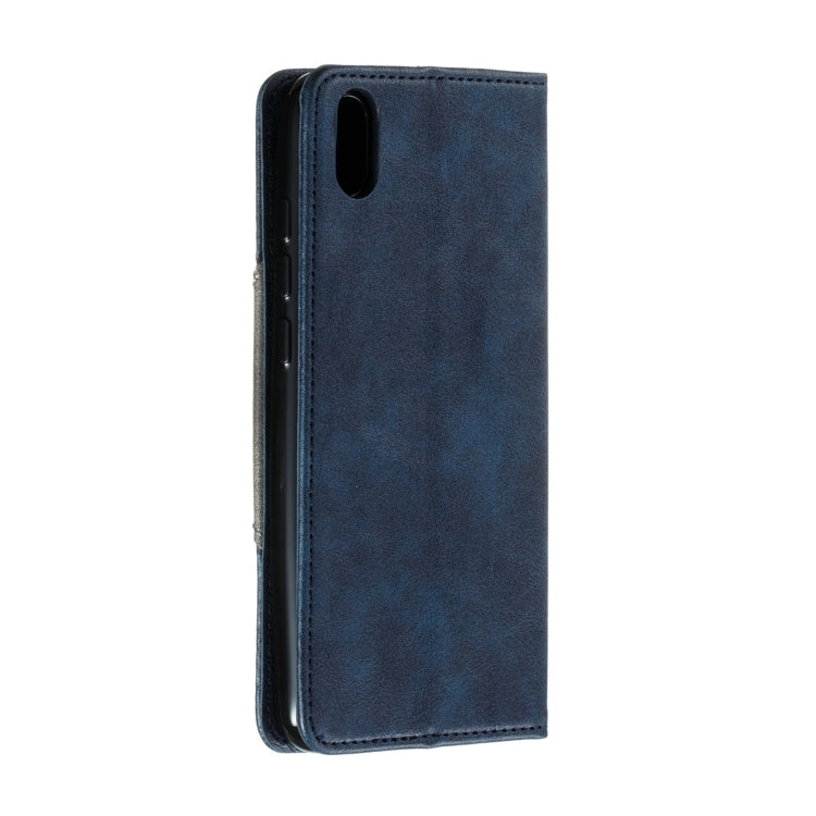 For Xiaomi Redmi 7A Splicing Color Magnetic Hem Horizontal Flip Leather Case with Holder & Card Slots