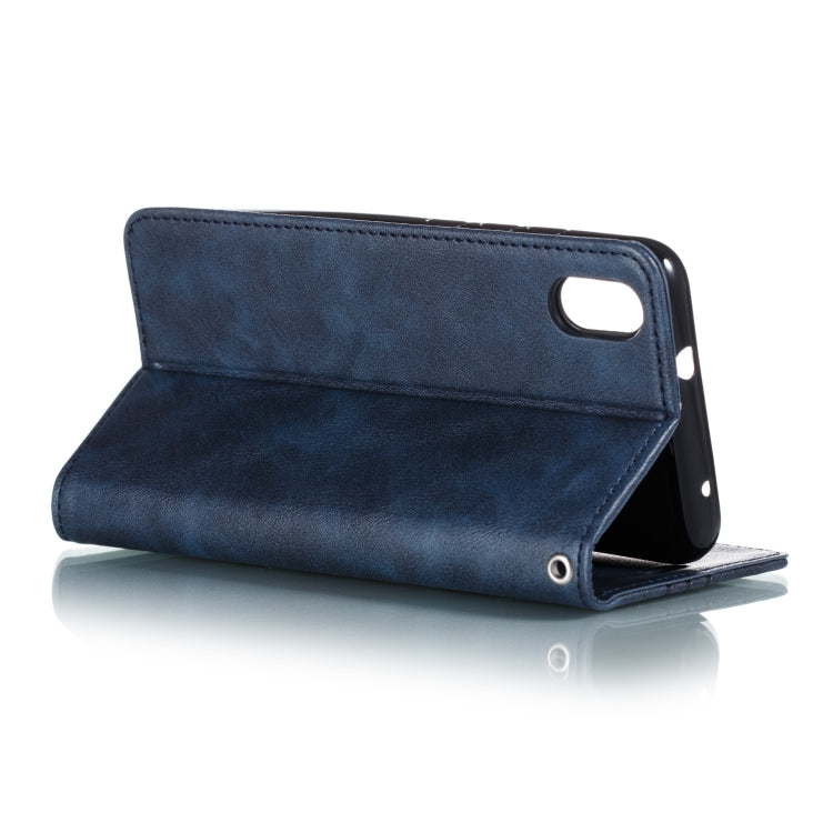 For Xiaomi Redmi 7A Splicing Color Magnetic Hem Horizontal Flip Leather Case with Holder & Card Slots