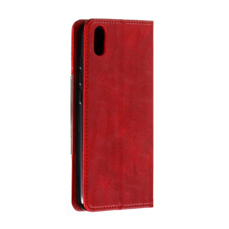 For Xiaomi Redmi 7A Splicing Color Magnetic Hem Horizontal Flip Leather Case with Holder & Card Slots