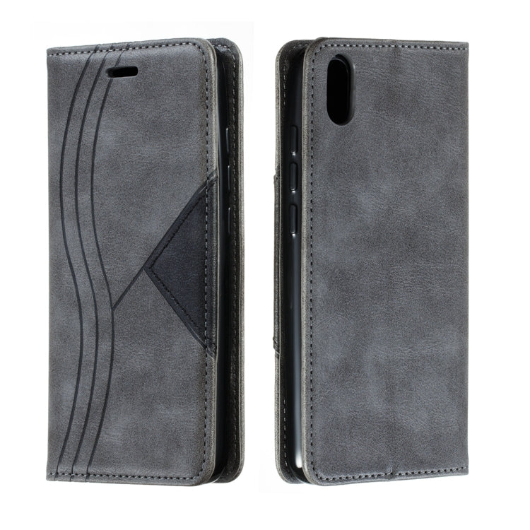 For Xiaomi Redmi 7A Splicing Color Magnetic Hem Horizontal Flip Leather Case with Holder & Card Slots
