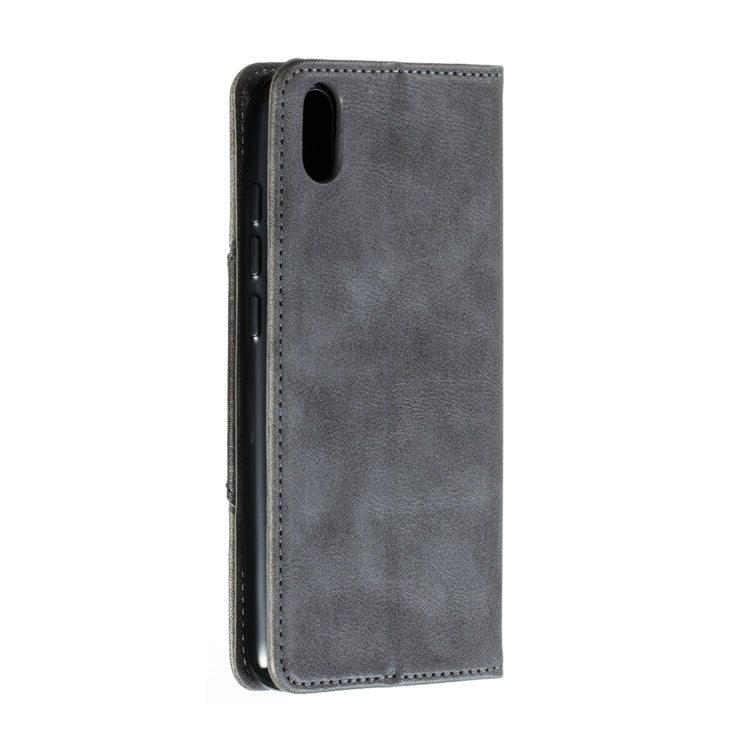 For Xiaomi Redmi 7A Splicing Color Magnetic Hem Horizontal Flip Leather Case with Holder & Card Slots