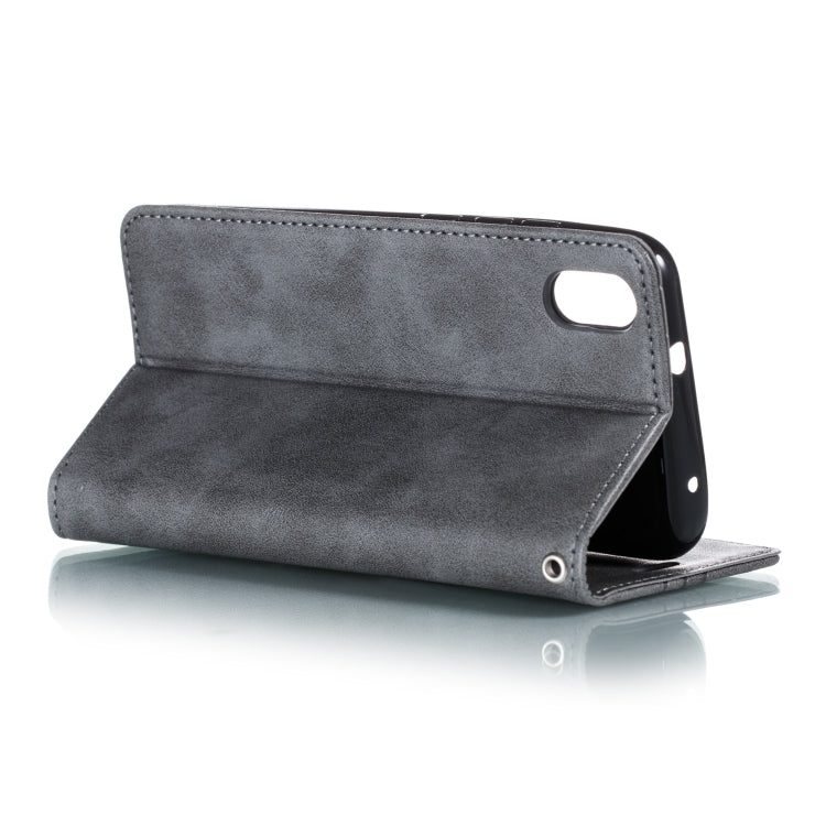 For Xiaomi Redmi 7A Splicing Color Magnetic Hem Horizontal Flip Leather Case with Holder & Card Slots