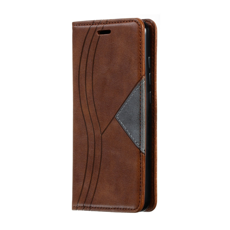 For Xiaomi Redmi 7A Splicing Color Magnetic Hem Horizontal Flip Leather Case with Holder & Card Slots
