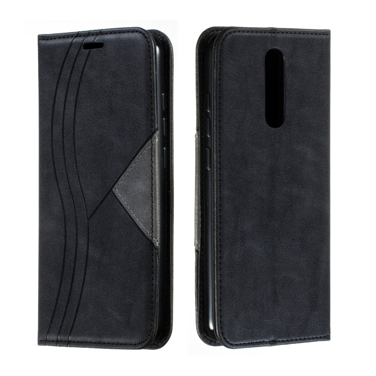 For Xiaomi Redmi 8 Splicing Color Magnetic Hem Horizontal Flip Leather Case with Holder & Card Slots