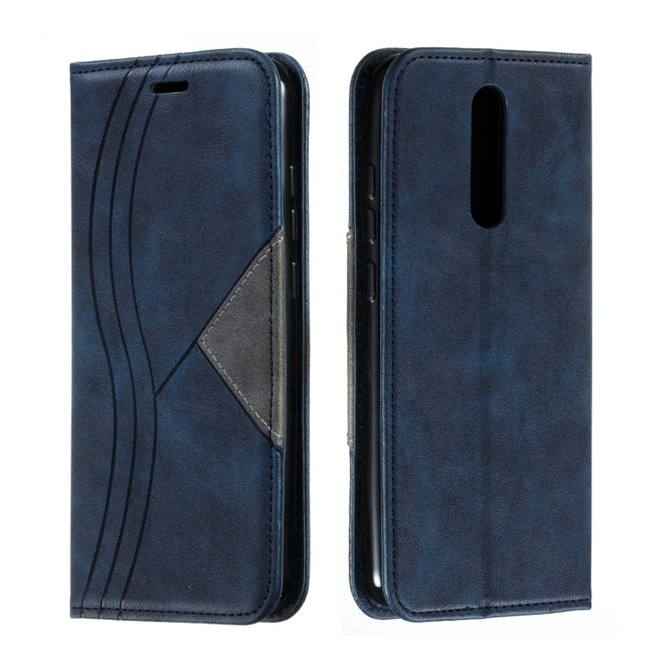 For Xiaomi Redmi 8 Splicing Color Magnetic Hem Horizontal Flip Leather Case with Holder & Card Slots