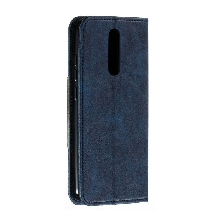 For Xiaomi Redmi 8 Splicing Color Magnetic Hem Horizontal Flip Leather Case with Holder & Card Slots