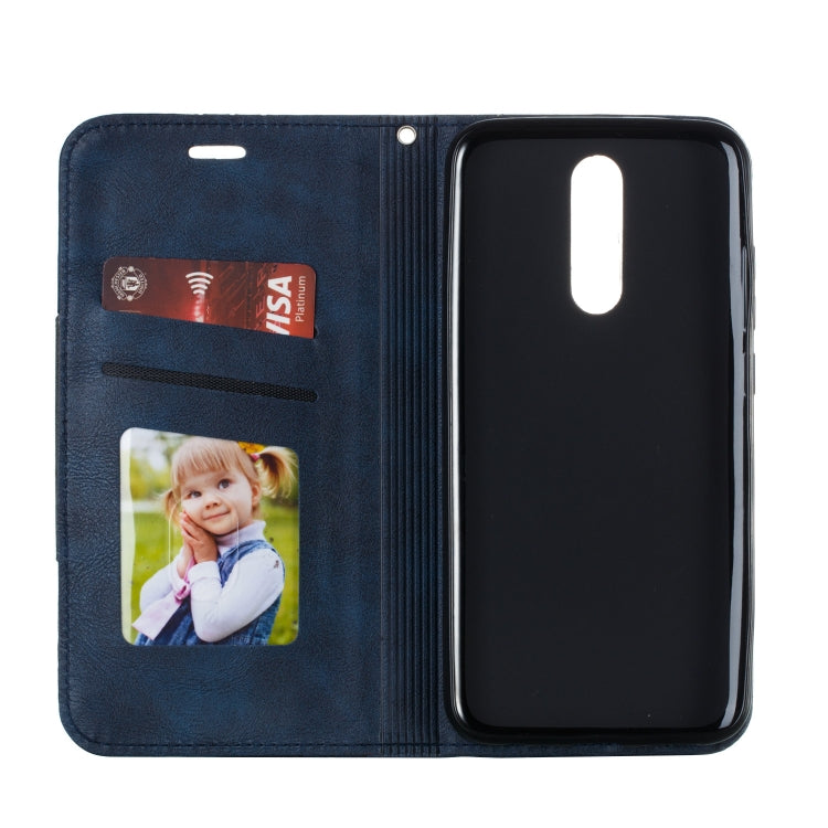 For Xiaomi Redmi 8 Splicing Color Magnetic Hem Horizontal Flip Leather Case with Holder & Card Slots