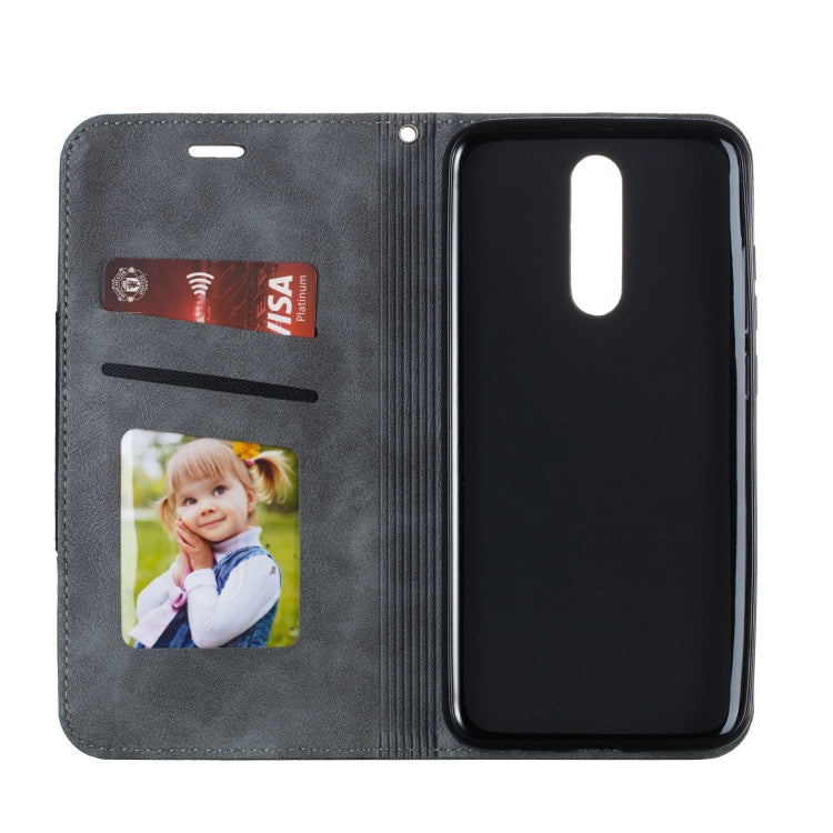 For Xiaomi Redmi 8 Splicing Color Magnetic Hem Horizontal Flip Leather Case with Holder & Card Slots