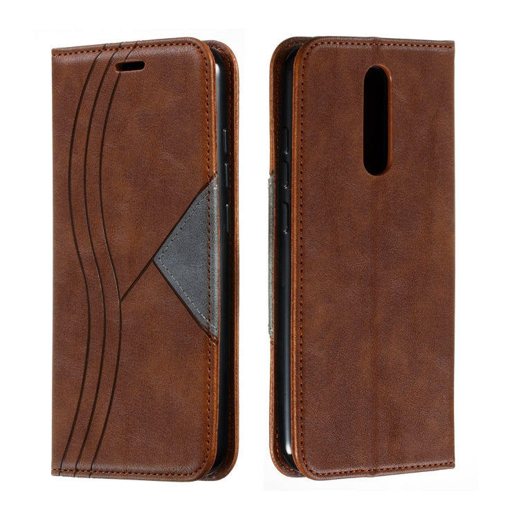For Xiaomi Redmi 8 Splicing Color Magnetic Hem Horizontal Flip Leather Case with Holder & Card Slots