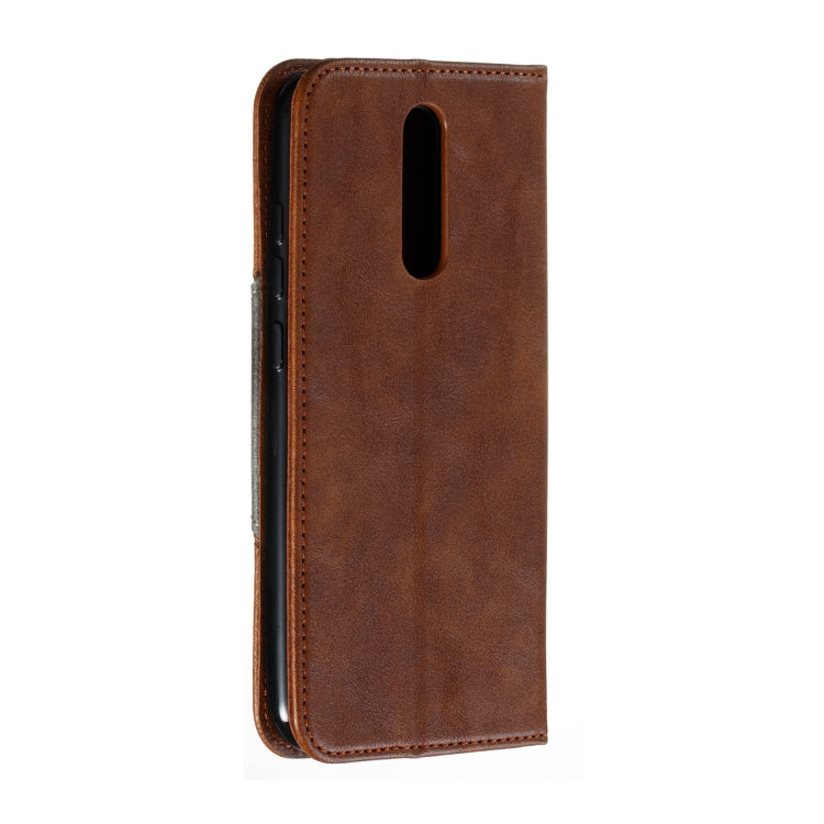 For Xiaomi Redmi 8 Splicing Color Magnetic Hem Horizontal Flip Leather Case with Holder & Card Slots