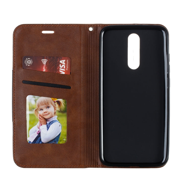For Xiaomi Redmi 8 Splicing Color Magnetic Hem Horizontal Flip Leather Case with Holder & Card Slots