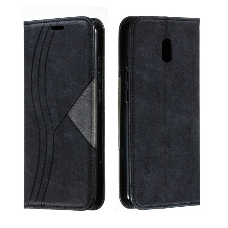 For Xiaomi Redmi 8A Splicing Color Magnetic Hem Horizontal Flip Leather Case with Holder & Card Slots