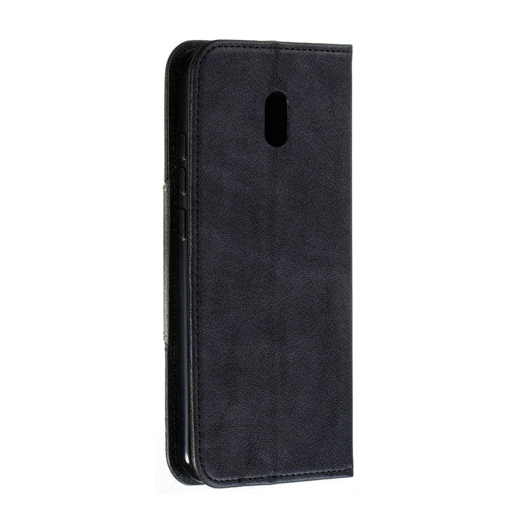 For Xiaomi Redmi 8A Splicing Color Magnetic Hem Horizontal Flip Leather Case with Holder & Card Slots