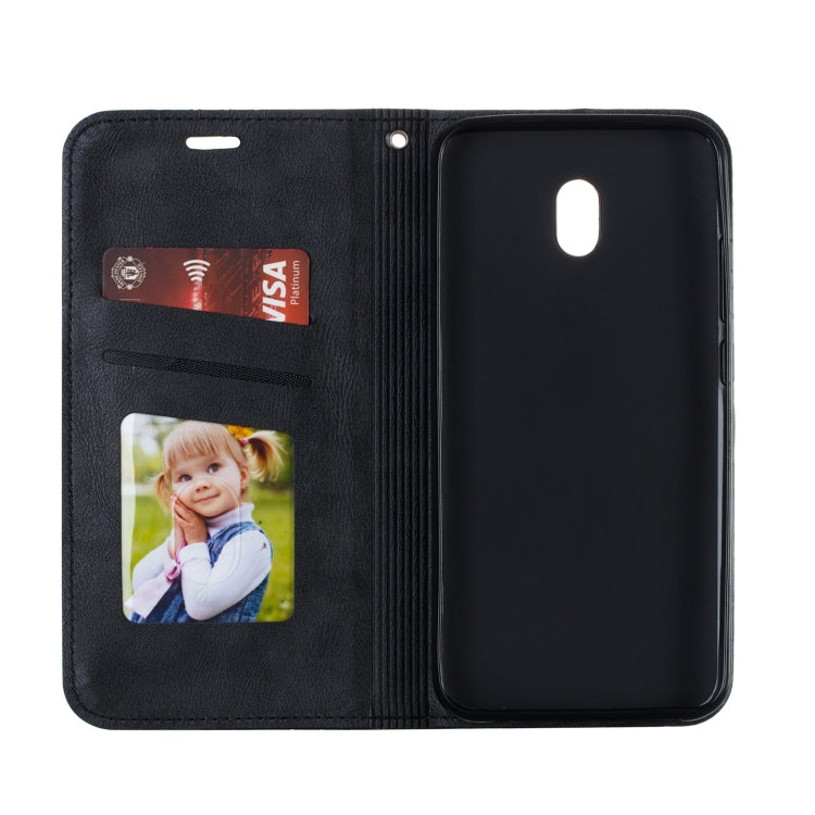 For Xiaomi Redmi 8A Splicing Color Magnetic Hem Horizontal Flip Leather Case with Holder & Card Slots