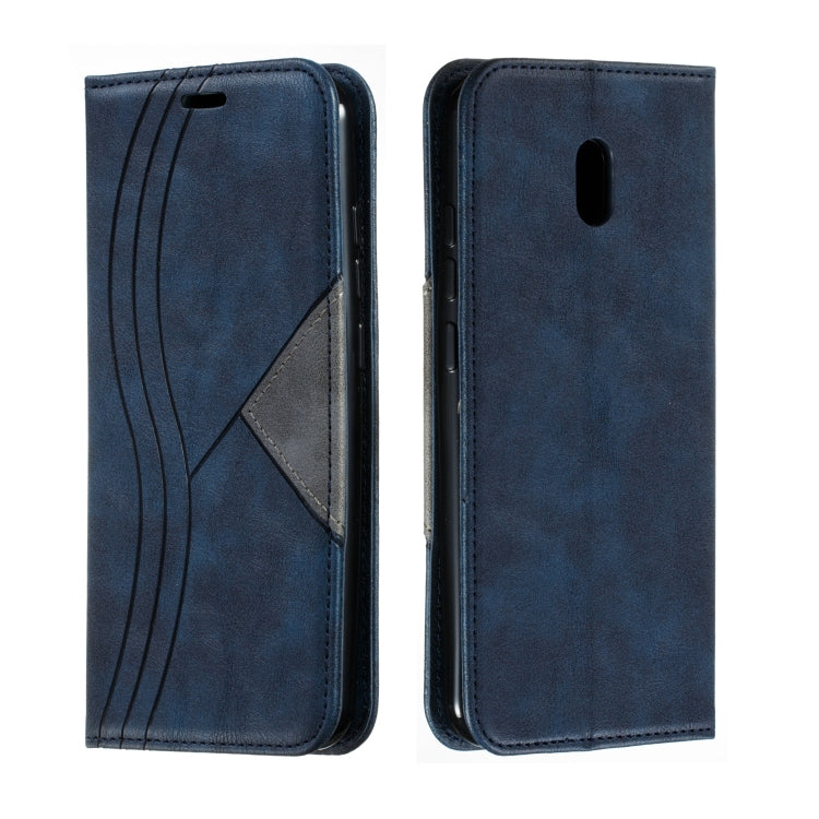For Xiaomi Redmi 8A Splicing Color Magnetic Hem Horizontal Flip Leather Case with Holder & Card Slots