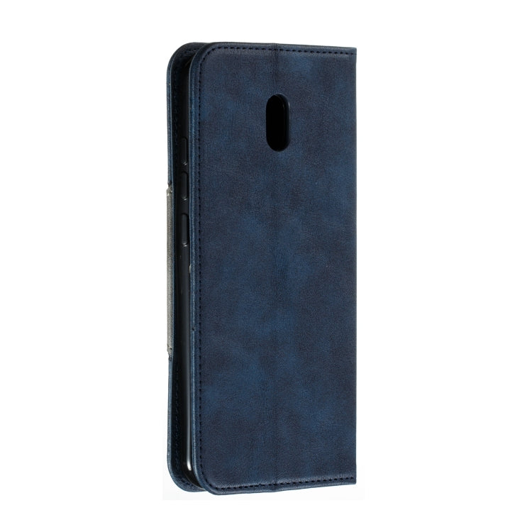 For Xiaomi Redmi 8A Splicing Color Magnetic Hem Horizontal Flip Leather Case with Holder & Card Slots
