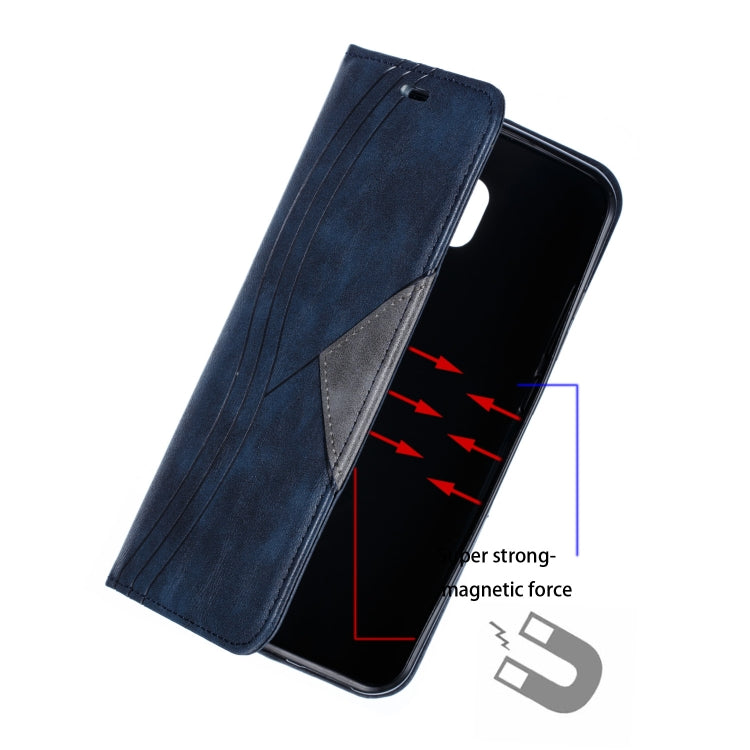 For Xiaomi Redmi 8A Splicing Color Magnetic Hem Horizontal Flip Leather Case with Holder & Card Slots