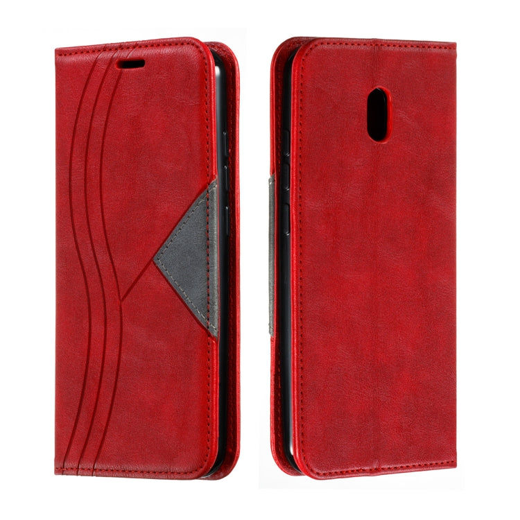 For Xiaomi Redmi 8A Splicing Color Magnetic Hem Horizontal Flip Leather Case with Holder & Card Slots