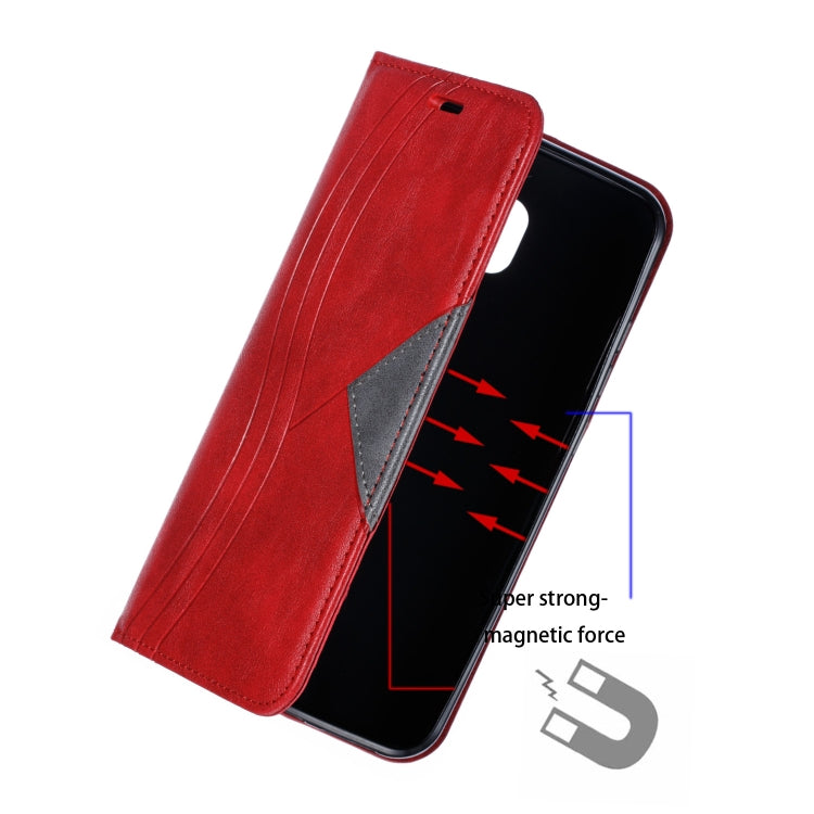 For Xiaomi Redmi 8A Splicing Color Magnetic Hem Horizontal Flip Leather Case with Holder & Card Slots