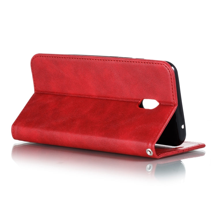 For Xiaomi Redmi 8A Splicing Color Magnetic Hem Horizontal Flip Leather Case with Holder & Card Slots