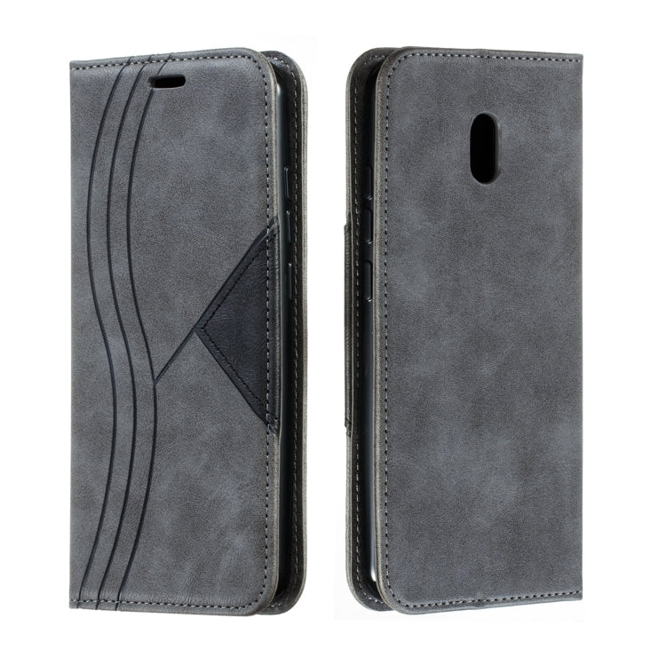 For Xiaomi Redmi 8A Splicing Color Magnetic Hem Horizontal Flip Leather Case with Holder & Card Slots