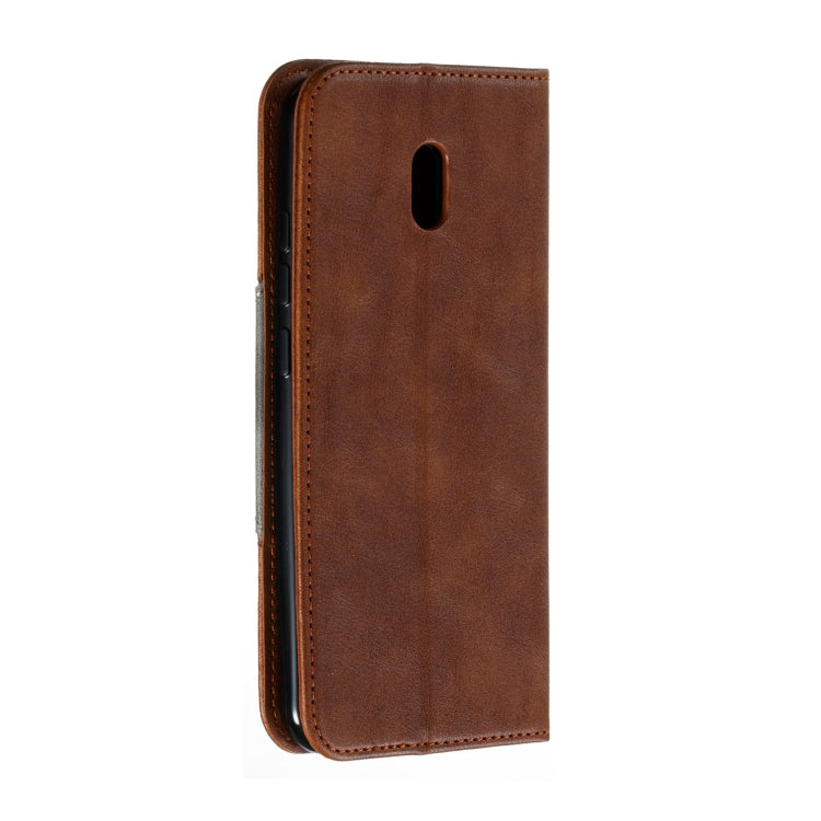 For Xiaomi Redmi 8A Splicing Color Magnetic Hem Horizontal Flip Leather Case with Holder & Card Slots