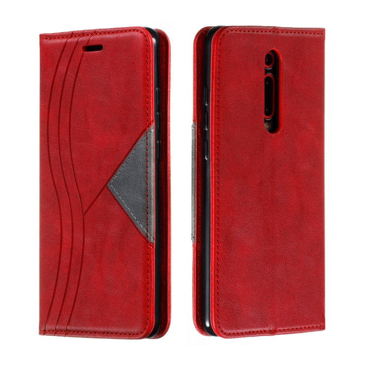 For Xiaomi Redmi K20/K20 Pro/Mi 9T Splicing Color Magnetic Hem Horizontal Flip Leather Case with Holder & Card Slots