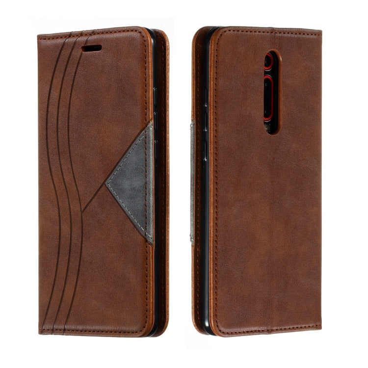 For Xiaomi Redmi K20/K20 Pro/Mi 9T Splicing Color Magnetic Hem Horizontal Flip Leather Case with Holder & Card Slots