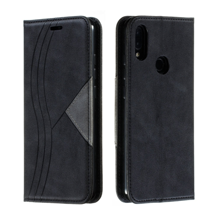 For Xiaomi Redmi Note 7 Splicing Color Magnetic Hem Horizontal Flip Leather Case with Holder & Card Slots