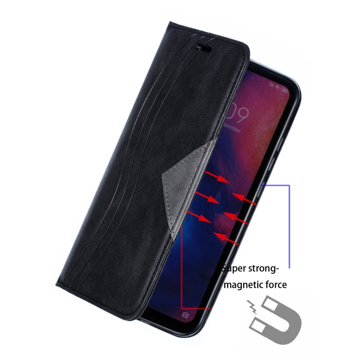 For Xiaomi Redmi Note 7 Splicing Color Magnetic Hem Horizontal Flip Leather Case with Holder & Card Slots