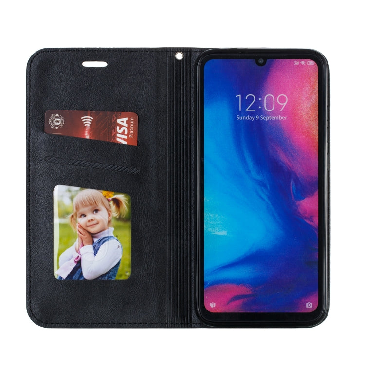 For Xiaomi Redmi Note 7 Splicing Color Magnetic Hem Horizontal Flip Leather Case with Holder & Card Slots