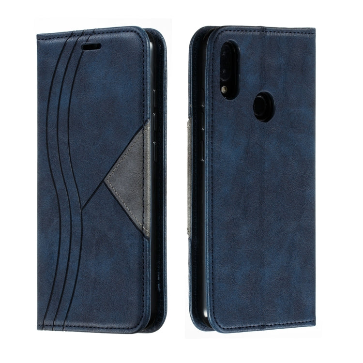 For Xiaomi Redmi Note 7 Splicing Color Magnetic Hem Horizontal Flip Leather Case with Holder & Card Slots