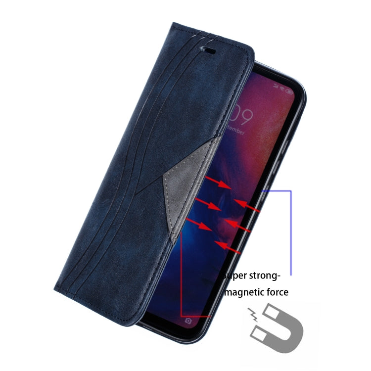 For Xiaomi Redmi Note 7 Splicing Color Magnetic Hem Horizontal Flip Leather Case with Holder & Card Slots