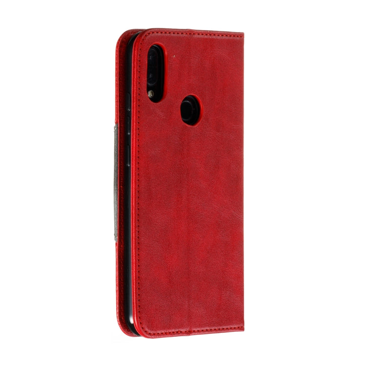 For Xiaomi Redmi Note 7 Splicing Color Magnetic Hem Horizontal Flip Leather Case with Holder & Card Slots