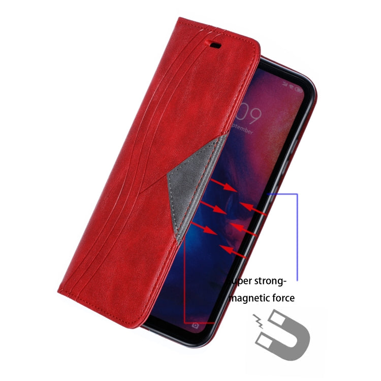 For Xiaomi Redmi Note 7 Splicing Color Magnetic Hem Horizontal Flip Leather Case with Holder & Card Slots