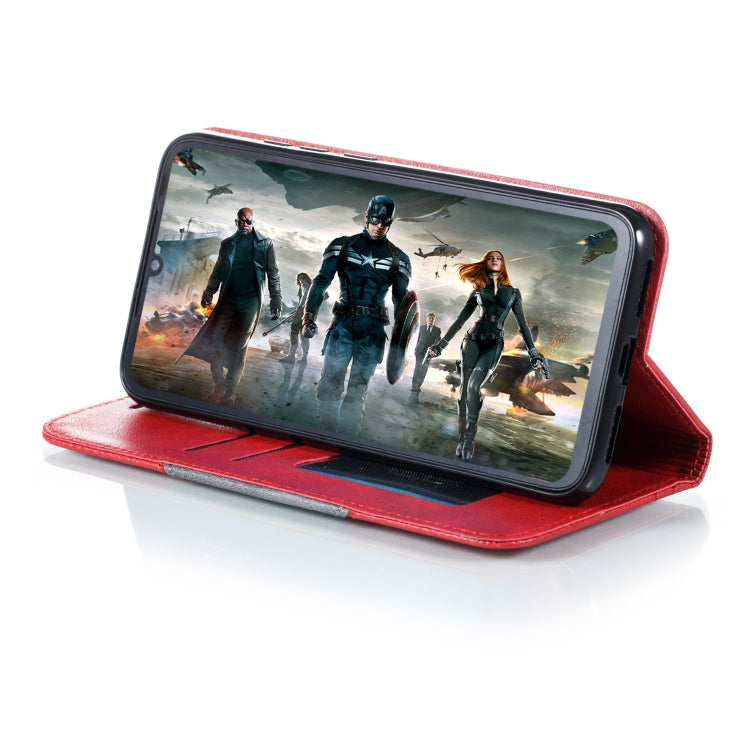 For Xiaomi Redmi Note 7 Splicing Color Magnetic Hem Horizontal Flip Leather Case with Holder & Card Slots