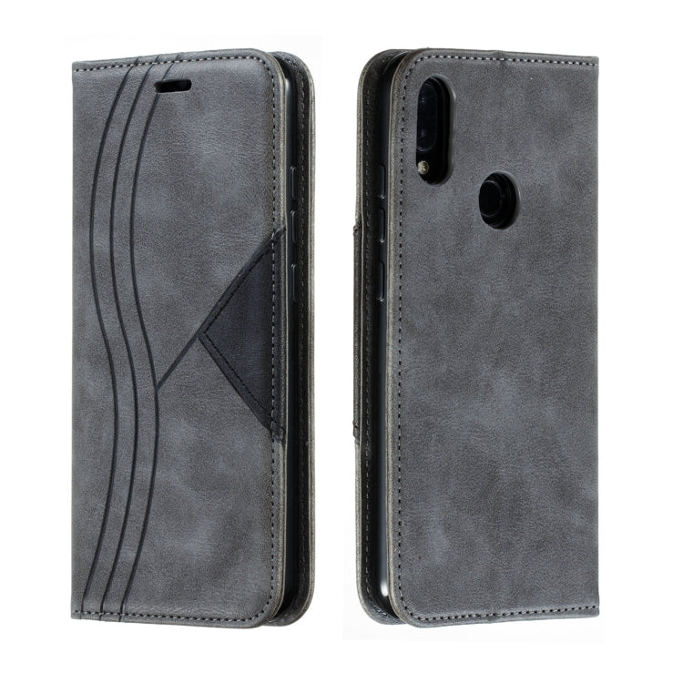 For Xiaomi Redmi Note 7 Splicing Color Magnetic Hem Horizontal Flip Leather Case with Holder & Card Slots