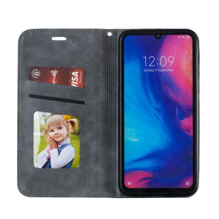 For Xiaomi Redmi Note 7 Splicing Color Magnetic Hem Horizontal Flip Leather Case with Holder & Card Slots