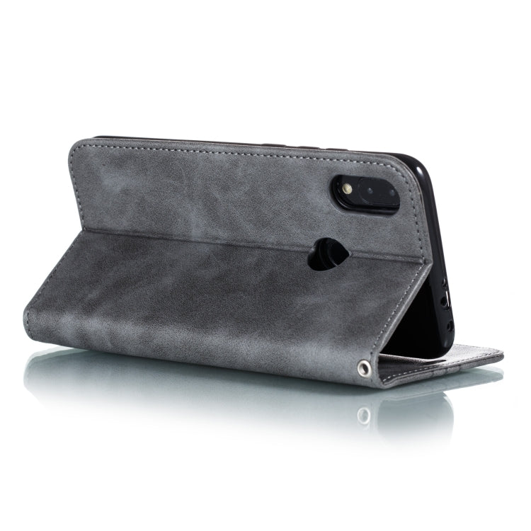 For Xiaomi Redmi Note 7 Splicing Color Magnetic Hem Horizontal Flip Leather Case with Holder & Card Slots