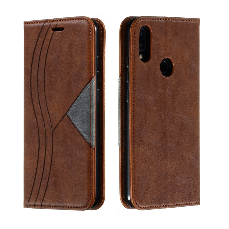 For Xiaomi Redmi Note 7 Splicing Color Magnetic Hem Horizontal Flip Leather Case with Holder & Card Slots