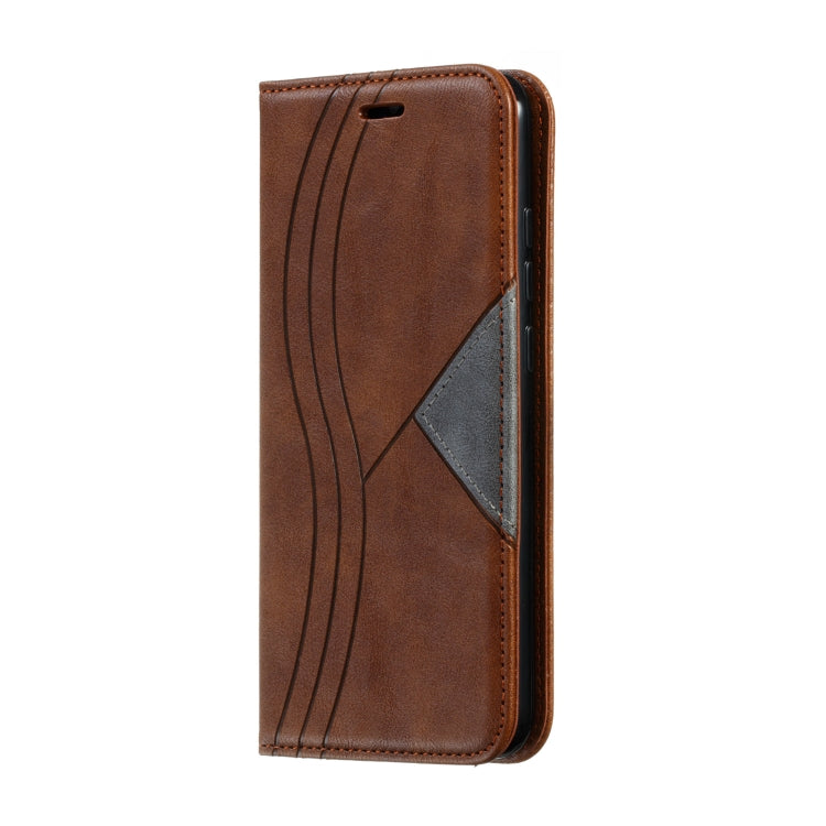 For Xiaomi Redmi Note 7 Splicing Color Magnetic Hem Horizontal Flip Leather Case with Holder & Card Slots