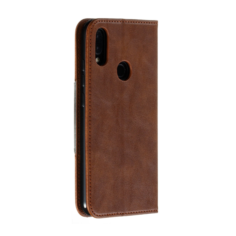 For Xiaomi Redmi Note 7 Splicing Color Magnetic Hem Horizontal Flip Leather Case with Holder & Card Slots
