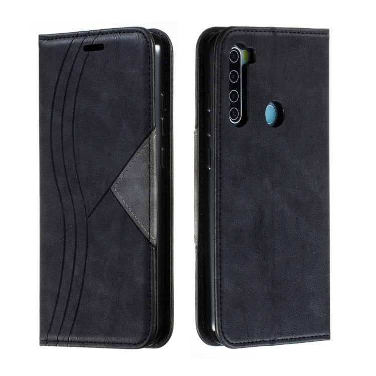 For Xiaomi Redmi Note 8 Splicing Color Magnetic Hem Horizontal Flip Leather Case with Holder & Card Slots
