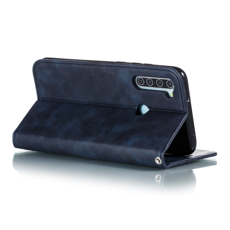 For Xiaomi Redmi Note 8 Splicing Color Magnetic Hem Horizontal Flip Leather Case with Holder & Card Slots