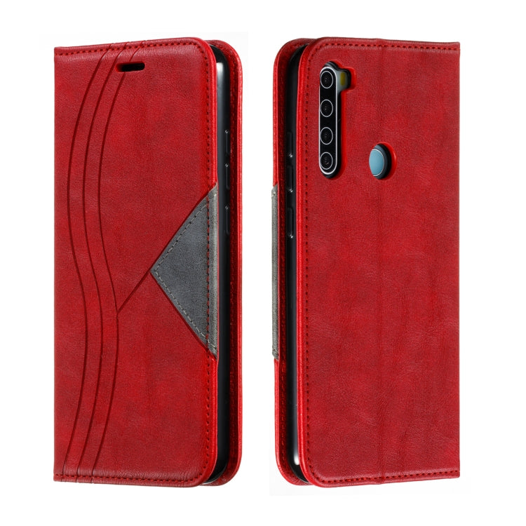 For Xiaomi Redmi Note 8 Splicing Color Magnetic Hem Horizontal Flip Leather Case with Holder & Card Slots