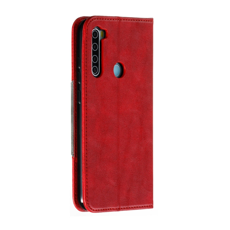 For Xiaomi Redmi Note 8 Splicing Color Magnetic Hem Horizontal Flip Leather Case with Holder & Card Slots