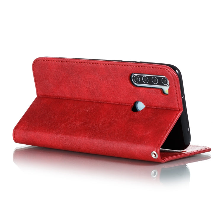 For Xiaomi Redmi Note 8 Splicing Color Magnetic Hem Horizontal Flip Leather Case with Holder & Card Slots